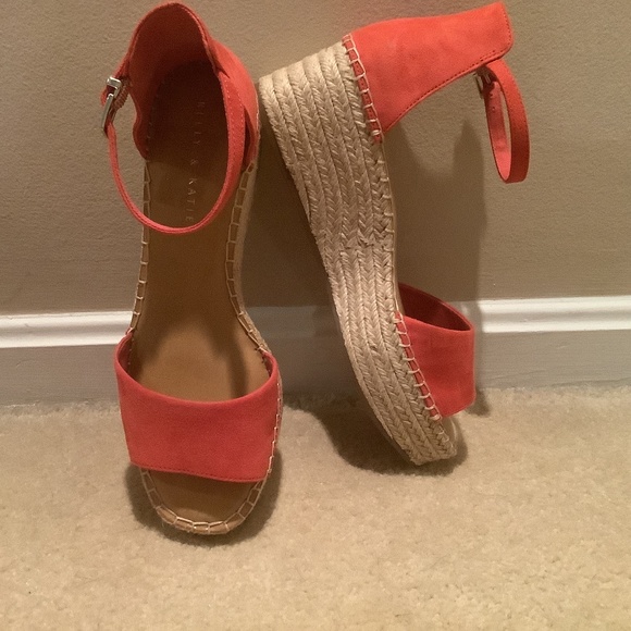 Kelly & Katie Shoes - Kelly and Katie Orange Wedge Espadrille